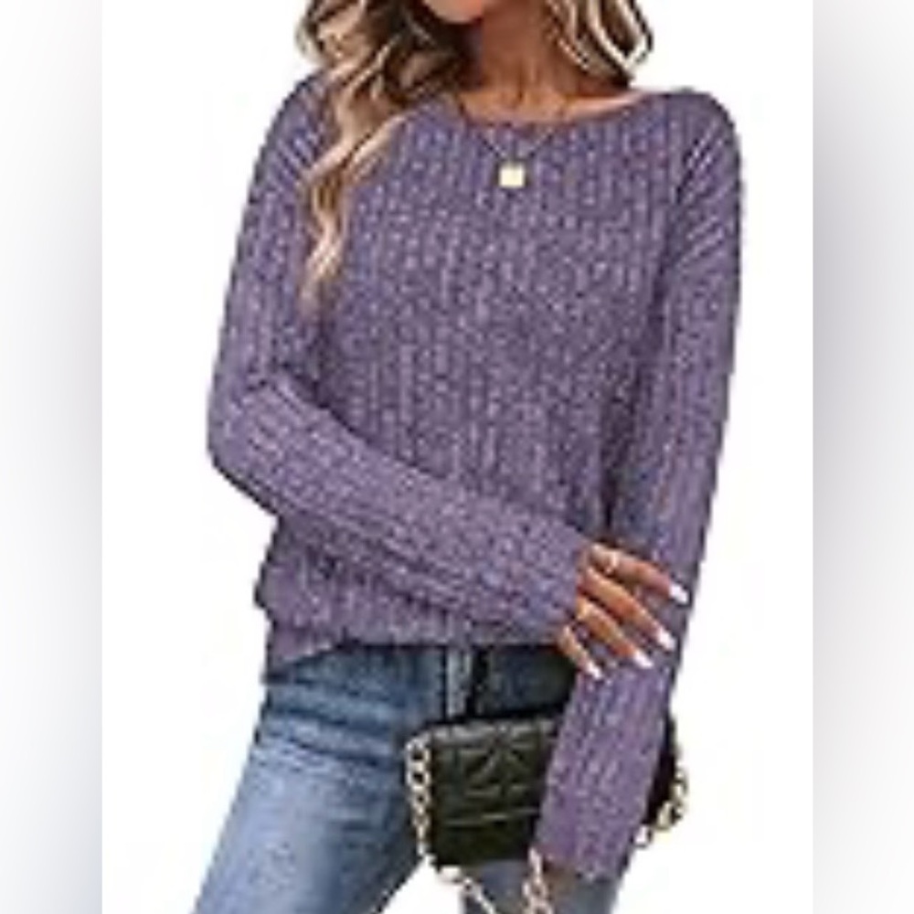 Elegant Lavender Knit Sweater
